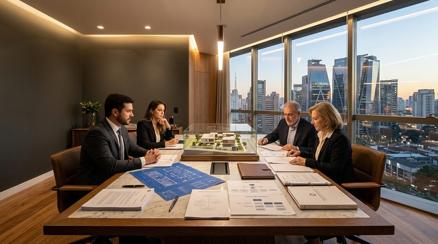 Reunião executiva de estruturação de holding e proteção patrimonial familiar