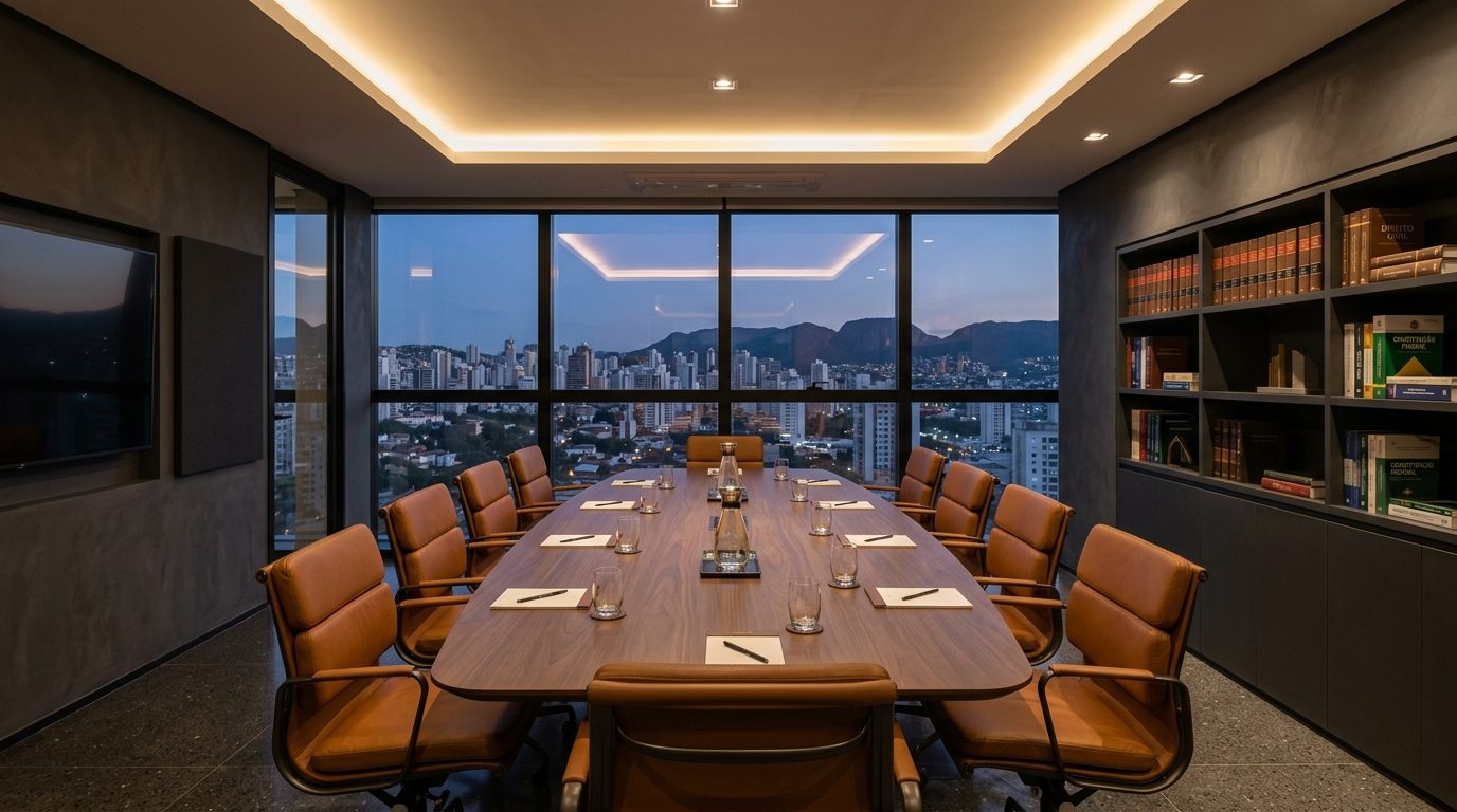Sala de Reuniões Executiva do Sette & M Advogados em Belo Horizonte MG